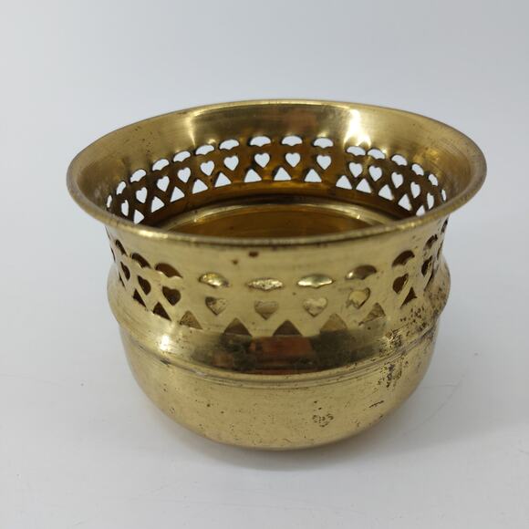 Vintage Brass Dish Vase Planter Decorative Bowls - Picture 6 of 8